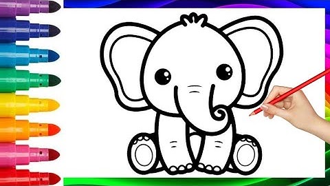 How to Draw a Cute Elephant Step by Step | Easy Drawing for Kids