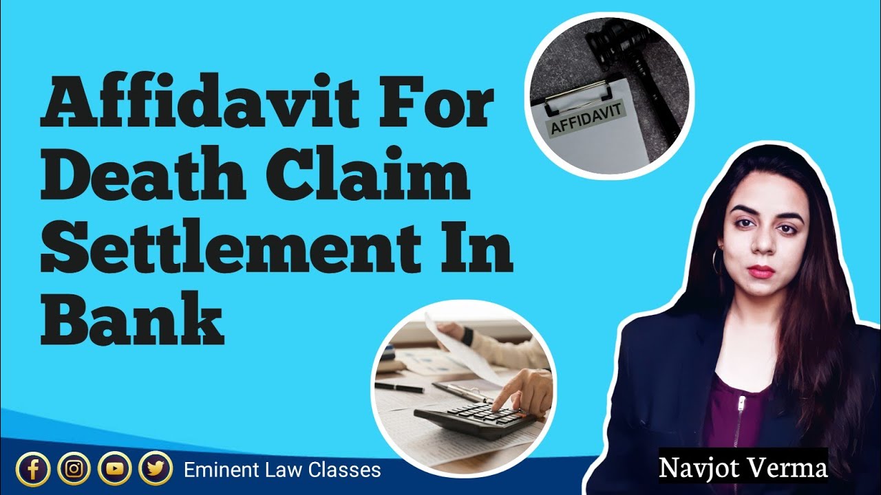 Affidavit For Death Claim Settlement in Bank | मृत्यु दावा निपटान