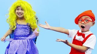 Indoor Playground for Kids Baby and Brother Play Princess dress up - Nursery rhymes song