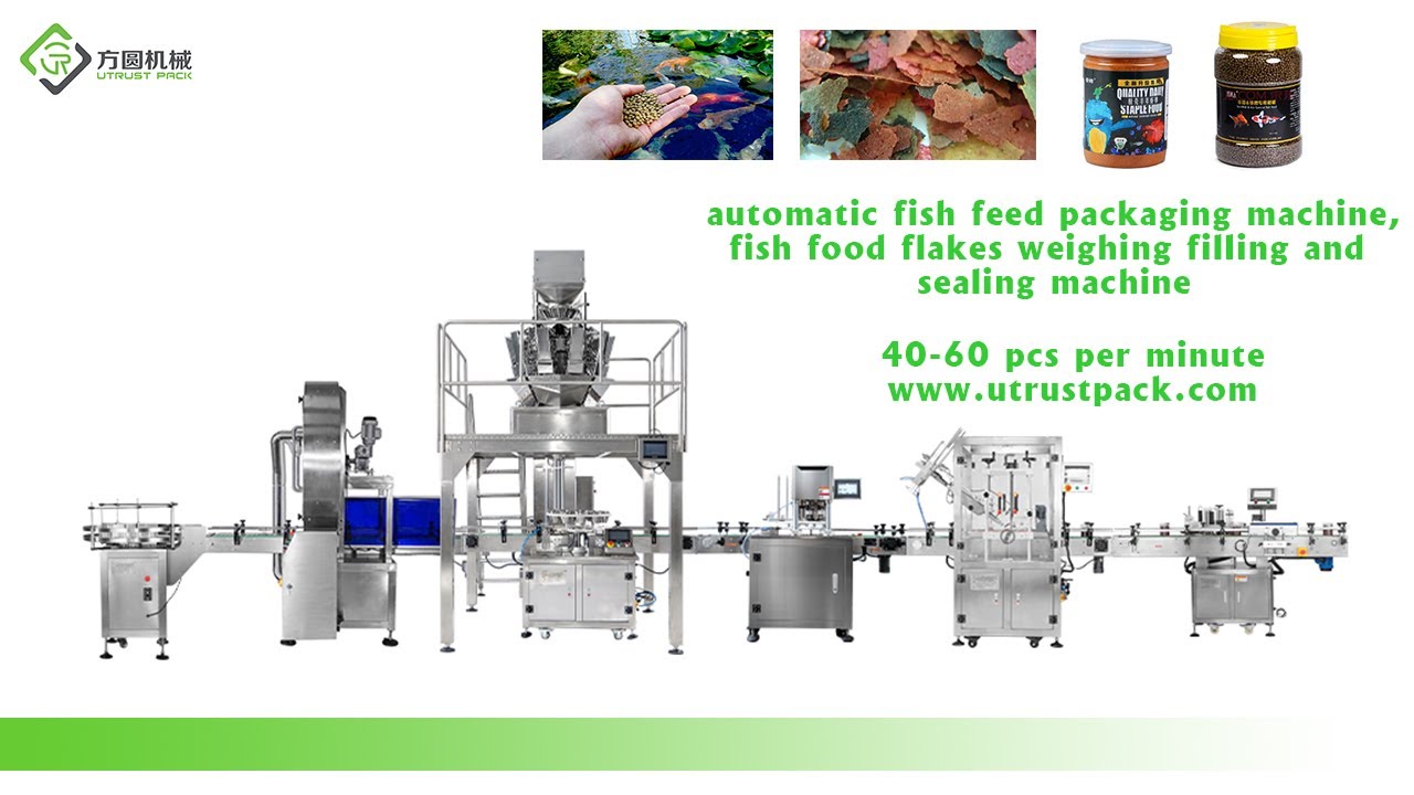 automatic fish feed packaging machine, fish food flakes or pellets