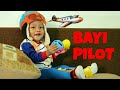 Bayi Lucu mau jadi Pilot 🛩 | Baby Rex bergaya pake Topi Penerbang 😀