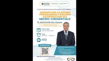 CPD TRAINING (EMCU): Unbundling Academic Programmes Towards Accreditation via Micro-Credentials