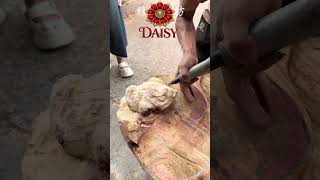 Attract Abundance: Hand-Carved Century-Old Camphor Wood Tea Table (Money Toad Motif)