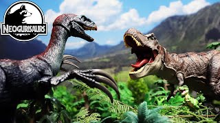 T-Rex vs Therizinosaurus! And hunters!
