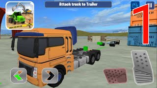Excavator Construction Simulator Truck games 2021 Gameplay Walkthrough Part 1 | Forklift Mode screenshot 3