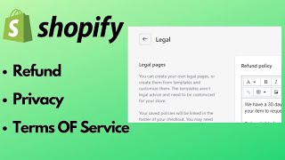 Information How To Setup Store Policies On Shopify Refund Privacy And Terms Of Service Creation News