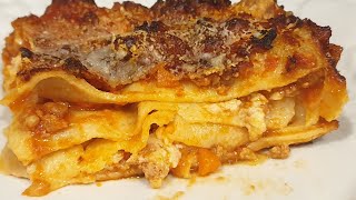 Lasagna fatta in casa.