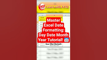 Master Excel Date Formatting: Day Date Month Year Tutorial! 📆 #excel #viral #shorts
