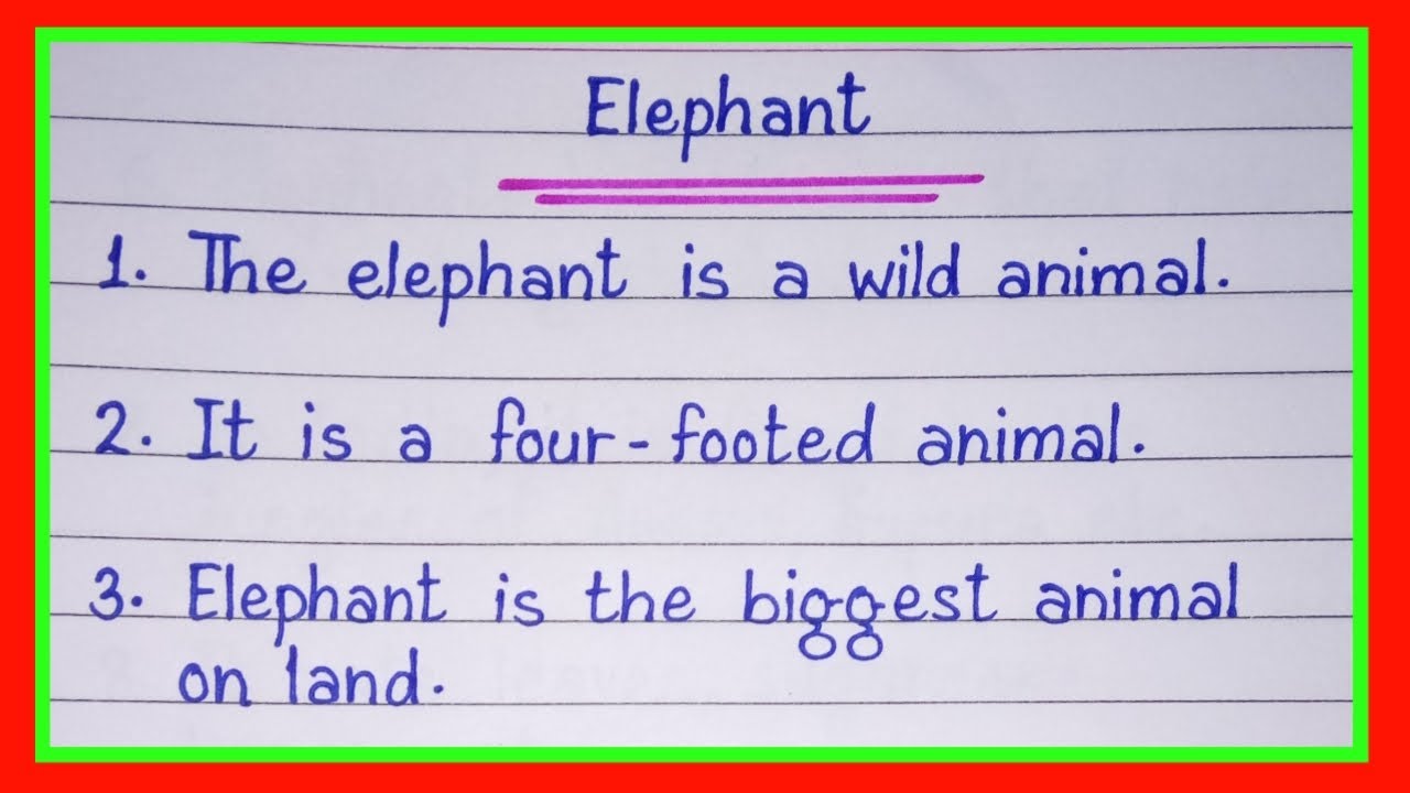 elephant essay for class 2