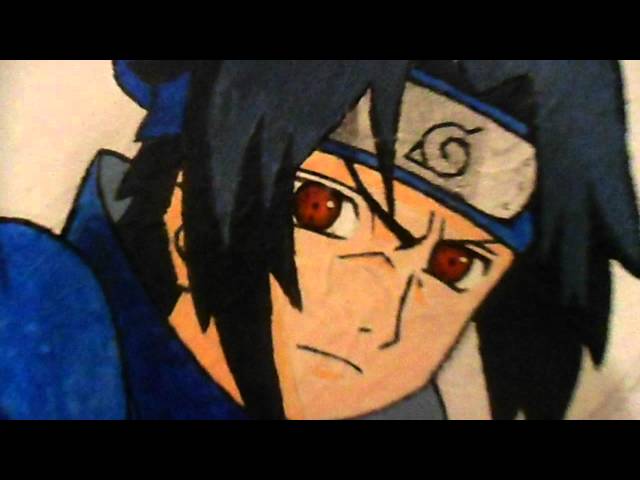 Mi dibujo en la pared! (sasuke) taringa!