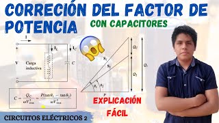 CORRECCION del FACTOR DE POTENCIA con CAPACITORES (CONDENSADORES) Demostracion [MUY FACIL desde 0]