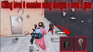 Killing level 6 enemies using shotgun + level 2 gear + (level 6 giveaway) | Metro Royale chapter 3