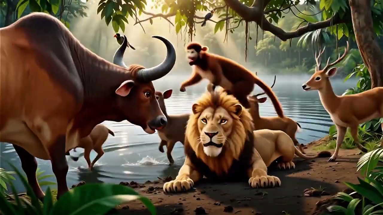 Sher our Gaye Ke Dosti| Bachon ke Cartoon​ | Funny Animal Cartoon for Children | Kids Stories