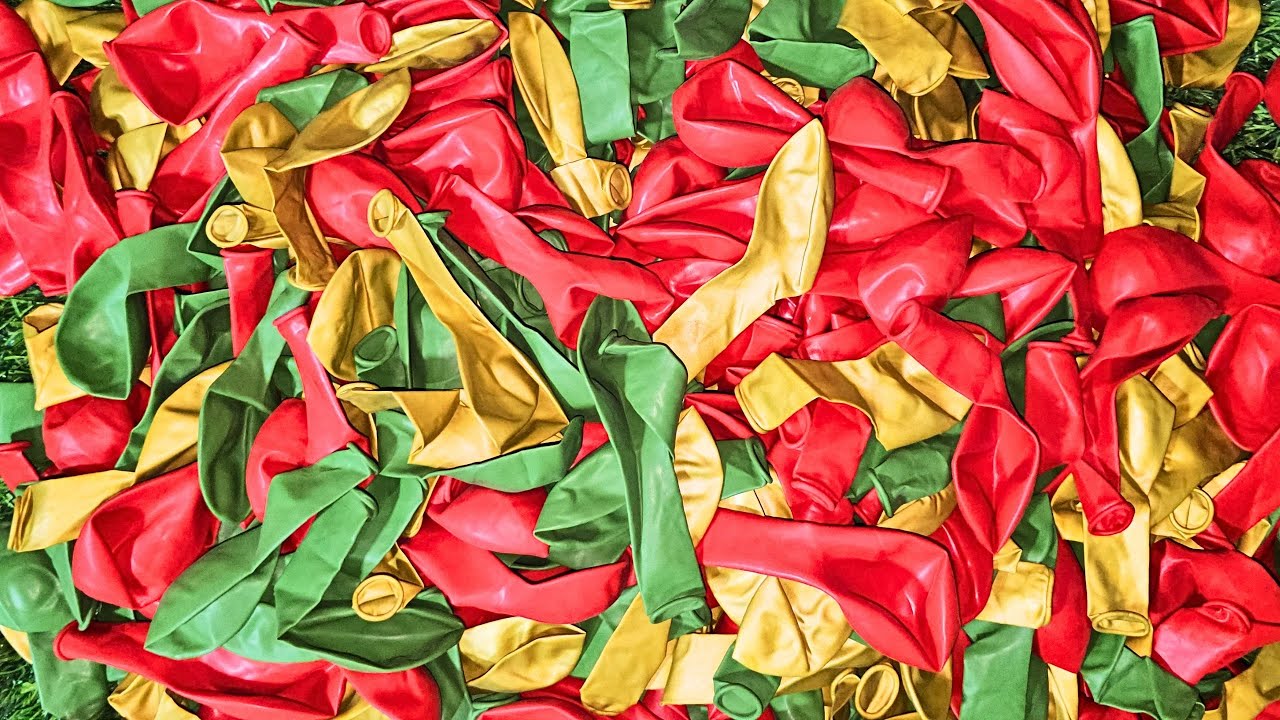 Christmas Balloon Sorting ASMR 🎄 Red • Green • Gold