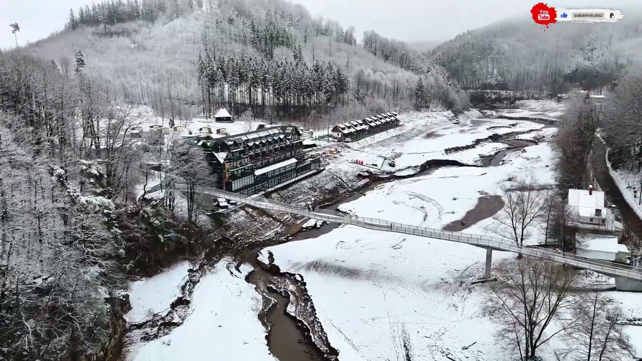 🇵🇱 Jezioro Bystrzyckie uszkodzona zasuwa. Niski stan wody 2024 z drona MINI 4 Pro 4k in Poland 🇵🇱