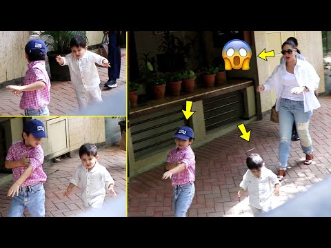 Kareena Kapoor's Son Jeh Falls Down While Running Behind Brother Taimur 😱 Jeh & Taimur Latest Video