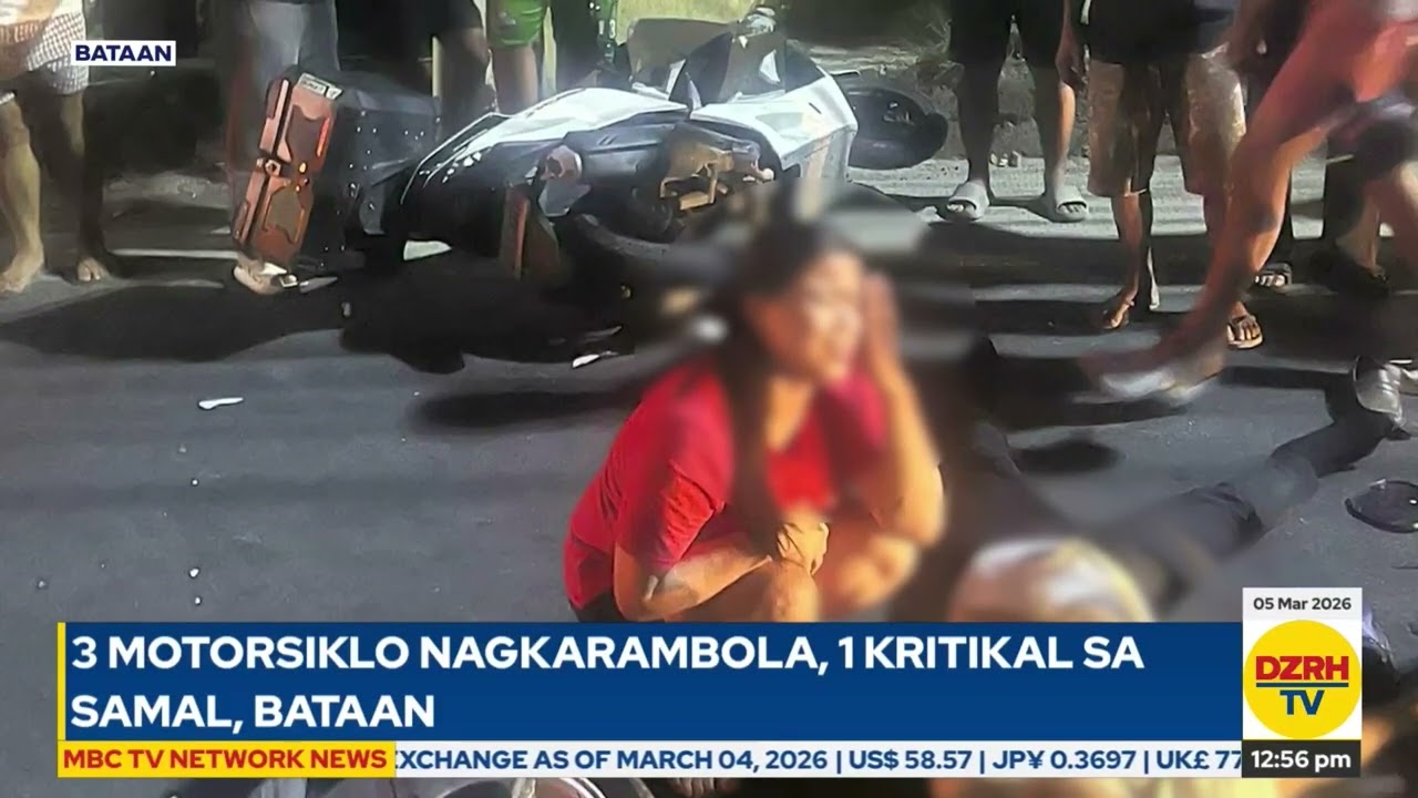 3 motorsiklo, nagkarambola; 1 kritikal sa Samal, Bataan