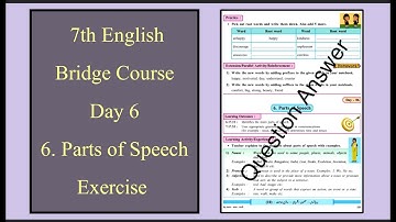 7th English Bridge Course Day 6 Parts of Speech Question Answer Exercise