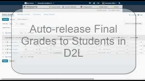 Auto Release Calculated Grade Average to Students (D2L 10.3)