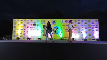 Introduction at Marathon and intro to Zumba warmup session Chennai MCs Nandhini and Thamizharasan