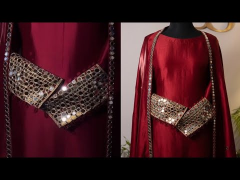 Designer dress making at home ♥️ Mirror work dress design #rabiaahmed 