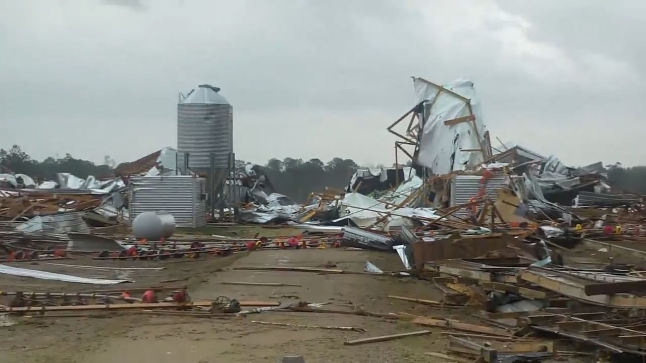 Storm leaves widespread damage in Mississippi's Wayne County - YouTube