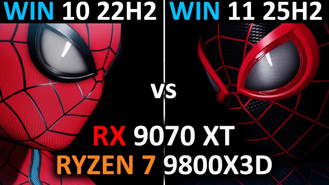 Windows 10 22H2 vs Windows 11 25H2 | How Fast on Ryzen 7 9800X3D?