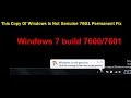 This Copy Of Windows Is Not Genuine 7601 Permanent Fix | Dark Black Background Problem Solved System