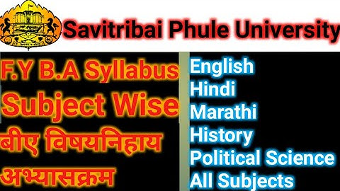 Savitribai Phule University Pune B.A 1st Year Syllabus