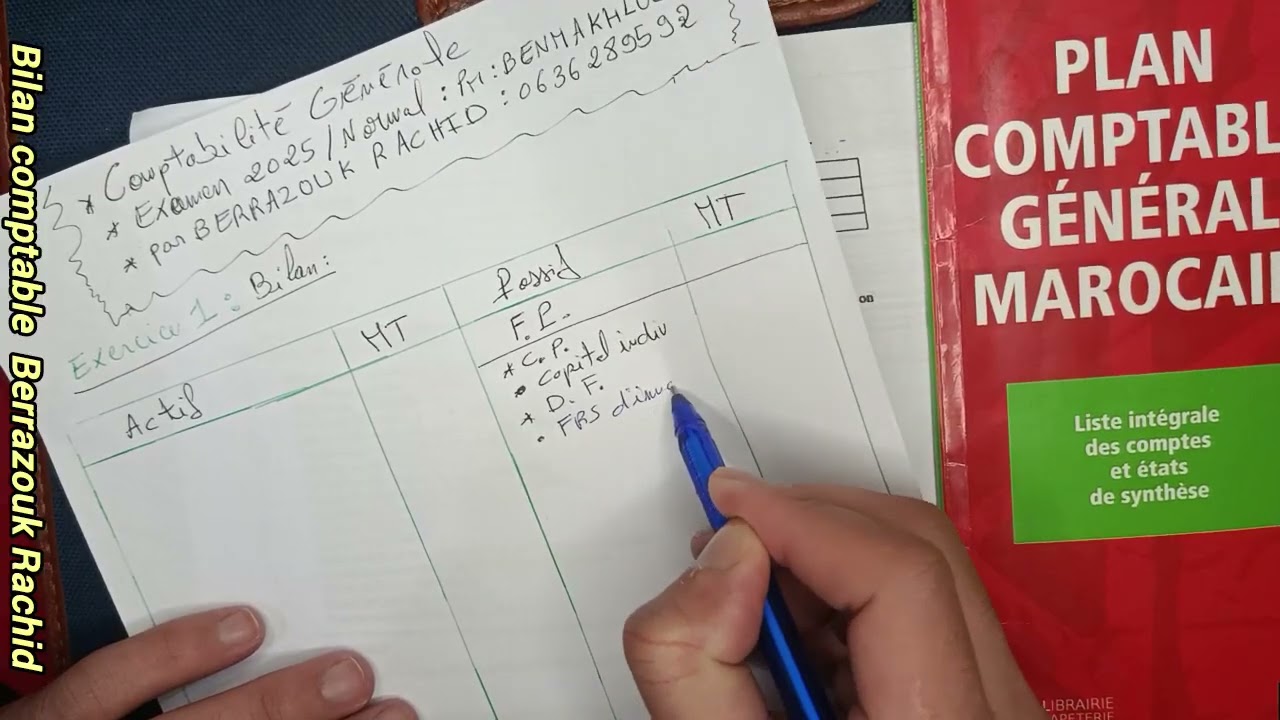 Comptabilité générale FSJES FES - Examens 2025 - BILAN - Pr : benmakhlouf - exercice 1/3