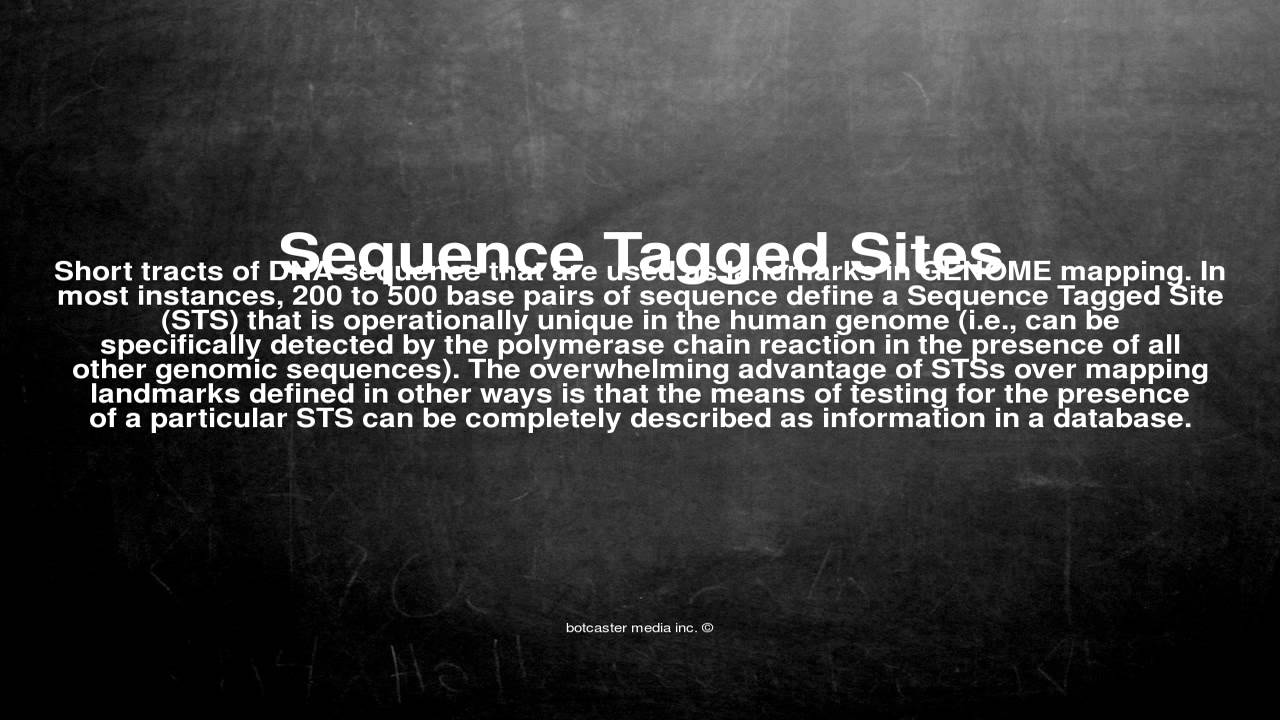Medical vocabulary What does Sequence Tagged Sites mean YouTube
