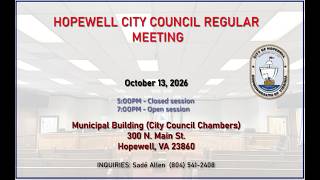 City Council Regular Meeting 13 October 2026