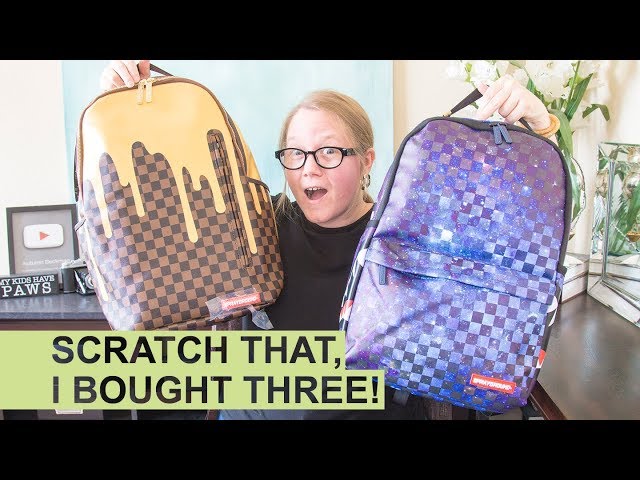 Sprayground Sharks in Paris Backpack Triple Unboxing and Review - LV Dupe?  