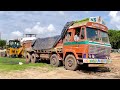Truck Got stuck in mud Rescued by JCB 3DX Eco | lorry videos |