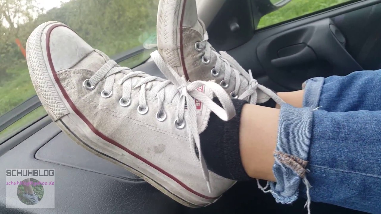 Celina: White low socks in car - YouTube