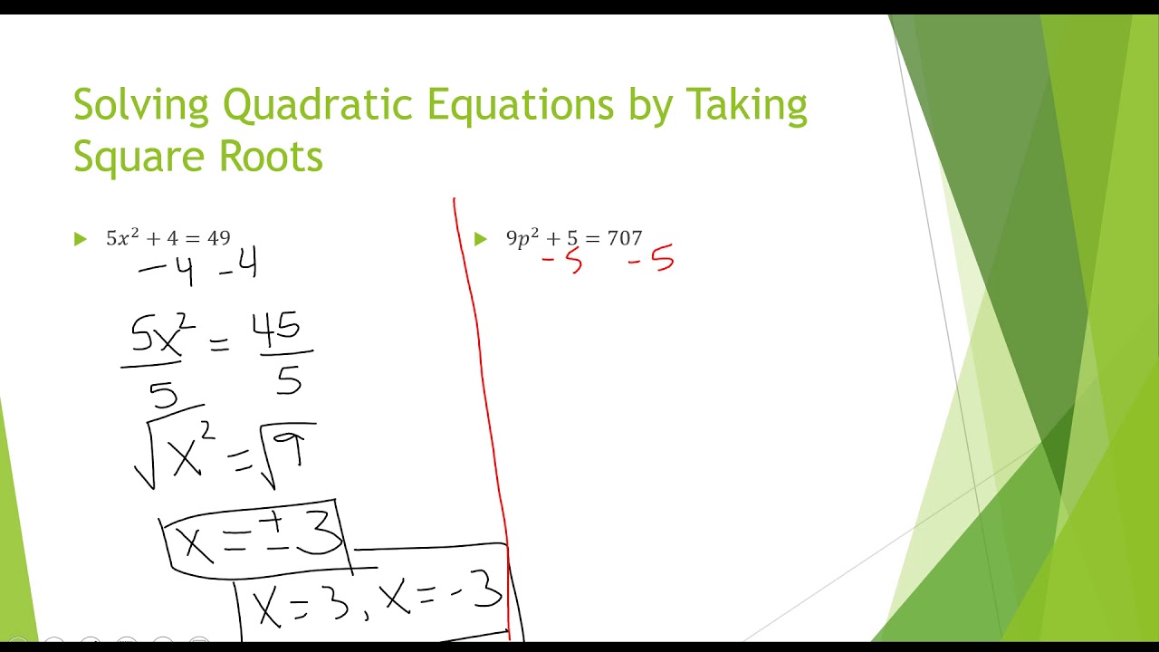 solving-quadratic-equations-by-taking-square-roots-youtube