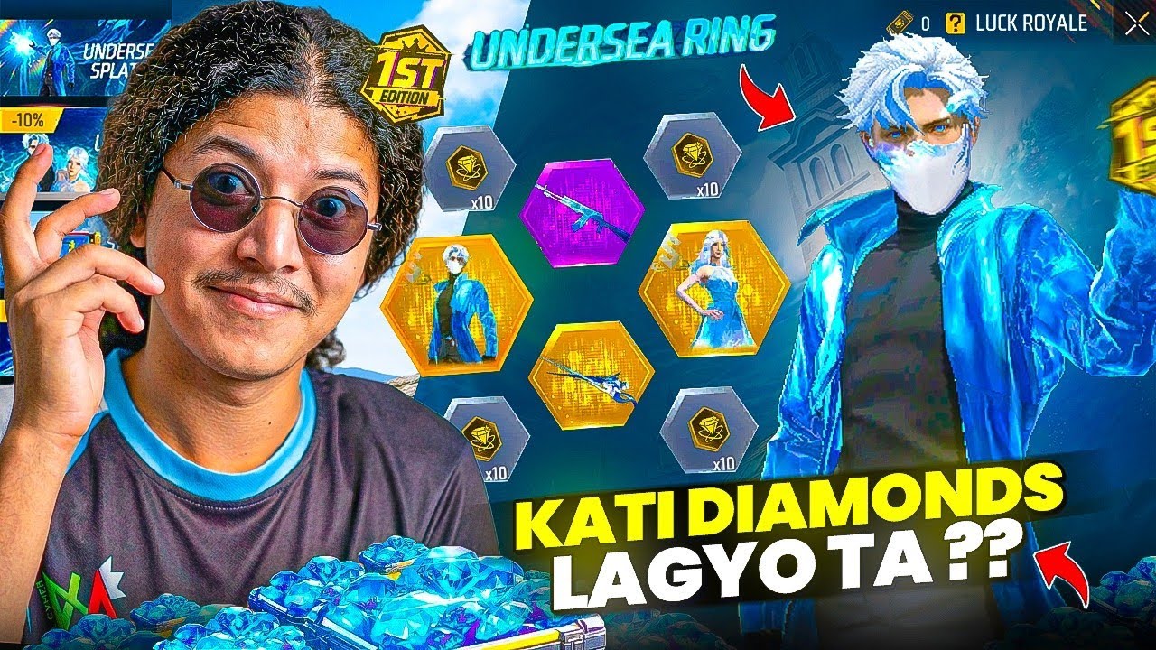 Free Fire ले कति लुट्छ? 😱 New Undersea Ring मा Diamond को बर्बादी! 💎💨 #A4Gamer