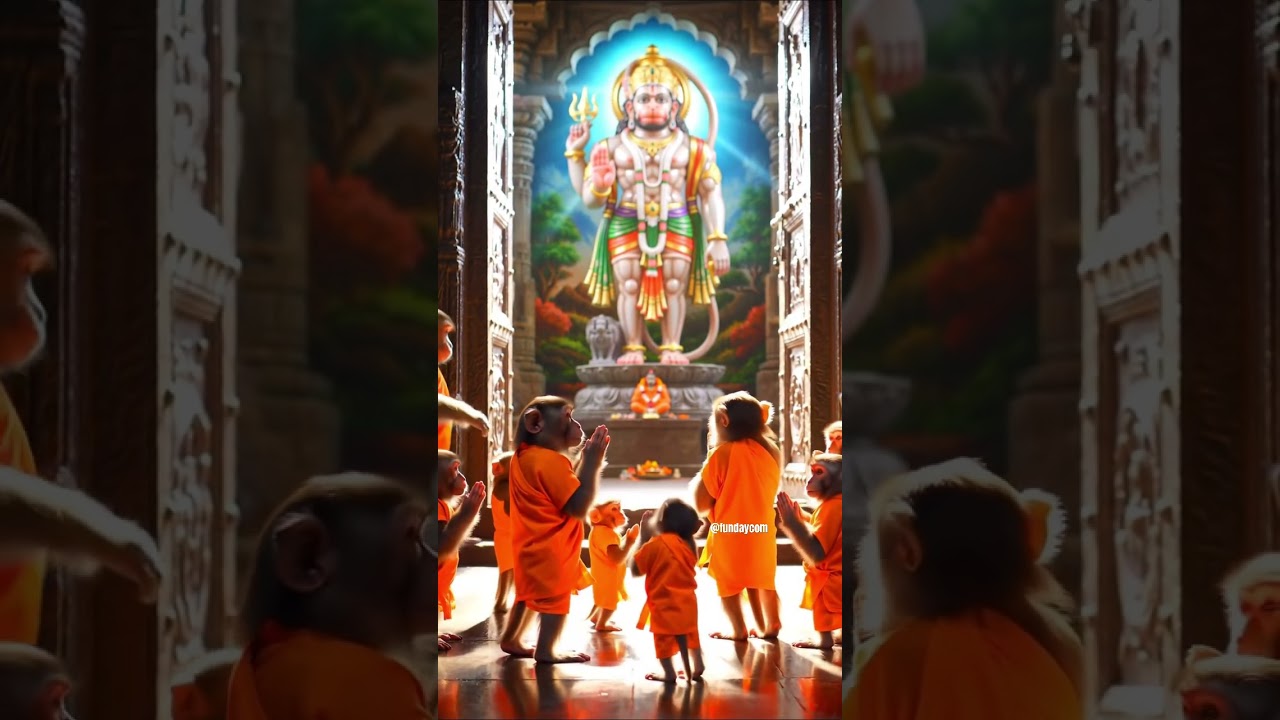 Monkeys Doing prayer from hanumanji🙏 