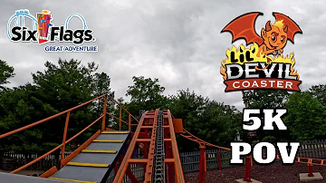 Lil' Devil Coaster Front Row POV [5K] | Six Flags Great Adventure 2023