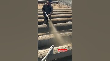 Guniting work on MS pipe