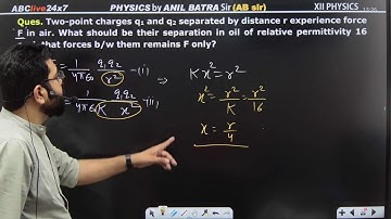 Two-point charges q1 and q2 separated by distance r experience force F in air. What should