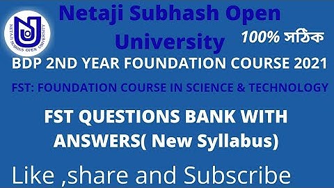 Bdp 2nd Year FST Assignment | Questions Bank with Answers | NSOU Assignments #assignment_2021 #bdp