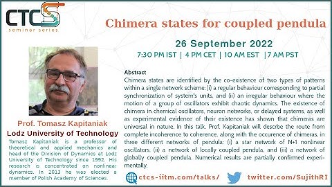 Critical Transitions in Complex Systems - Talk by Prof. Tomasz Kapitaniak