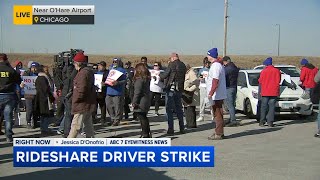 Rideshare drivers go on strike at O'Hare Airport