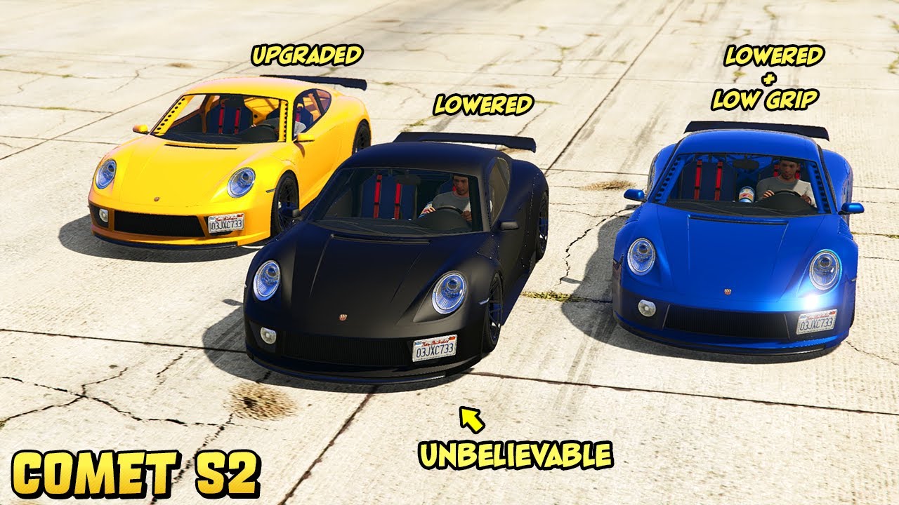 GTA 5 - COMET S2 ( Lowered is faster than 'Lowered + Low grip' )