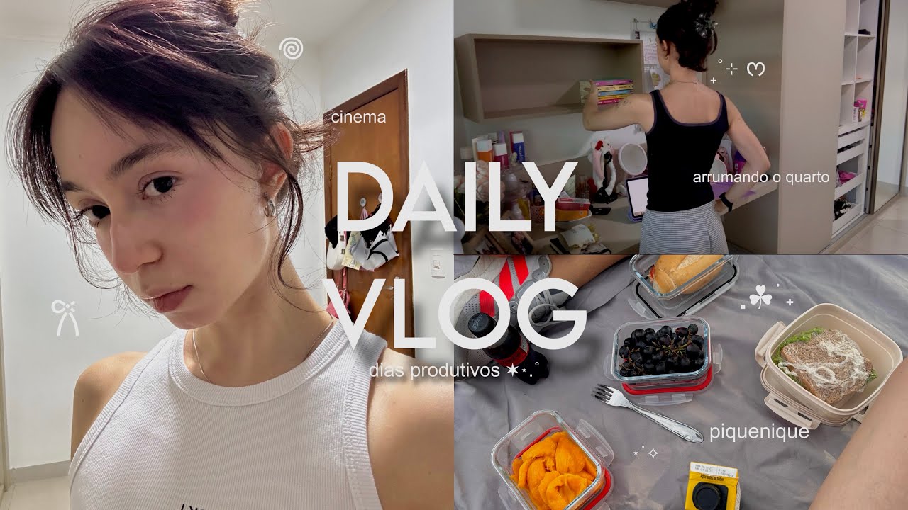 daily vlog ⋆.˚ | reorganizando meu quarto, journaling, indo assistir a empregada, grwm, piquenique…