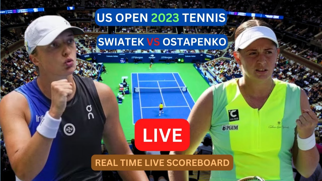 Iga Swiatek Vs Jelena Ostapenko LIVE Score UPDATE Today 2023 US Open Womens Tennis 1/8-Finals Game