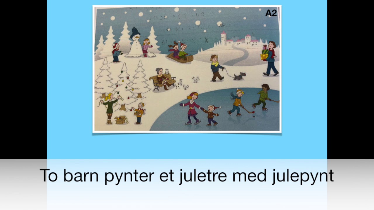 Beskriv bildet 26:  En hage om vinteren(A1, A2, B1, B2)