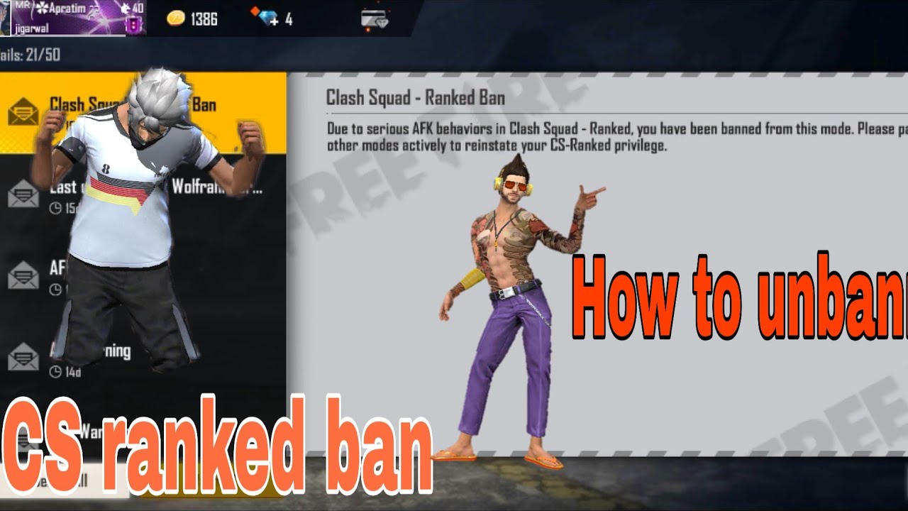 What Is Afk In Free Fire Clash Squad Ranked Banned How To Unbann Cs Ranked Gaming Edition Youtube