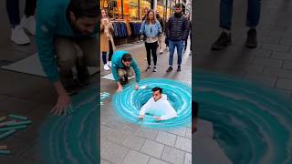 This 3D street art pranked EVERYONE😭😂#StreetArt #OpticalIllusion#ArtPrank #PublicPrank#mindblown